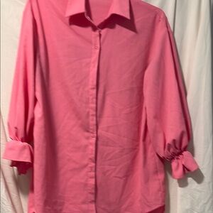Pink Button-Up Blouse